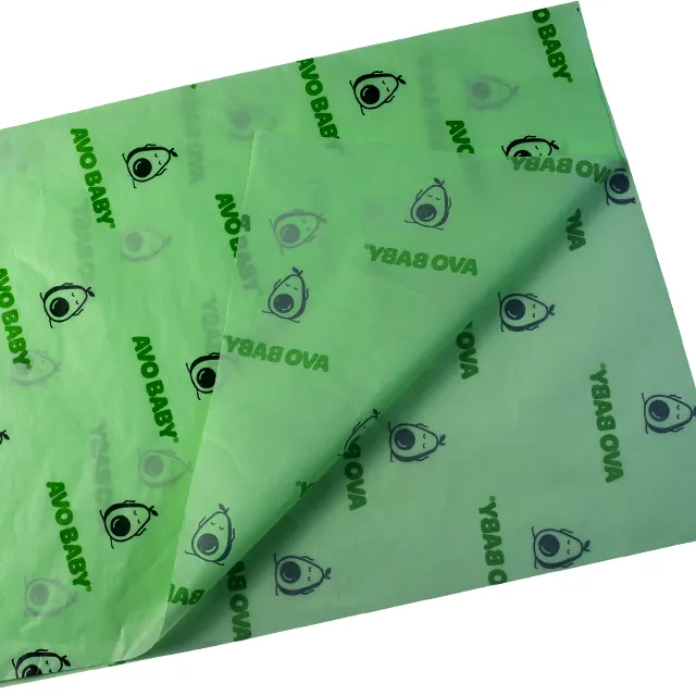 printed colour green brand clothing wrapping custom logo gift tissue paper