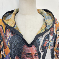 Sweat à capuche tapisserie grande taille personnalisé avec couverture tissée du fabricant doublée de soie Pull pour hommes et veste à fermeture éclair