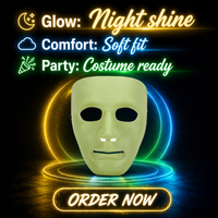 Masques intégraux imperméables en PVC lumineux à LED pour Halloween, le Poisson d'avril, les fêtes de remise des diplômes, le cosplay, les personnages historiques et Anony Mous Guy