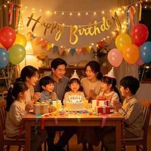 Striscione ad Arco in Lamina d'Oro 'Buon Compleanno' 4M, Decorazione per Feste, 6 Pezzi Eleganti Usa e Getta con Stampa Fustellata 'Party Love China' - Product Image 3