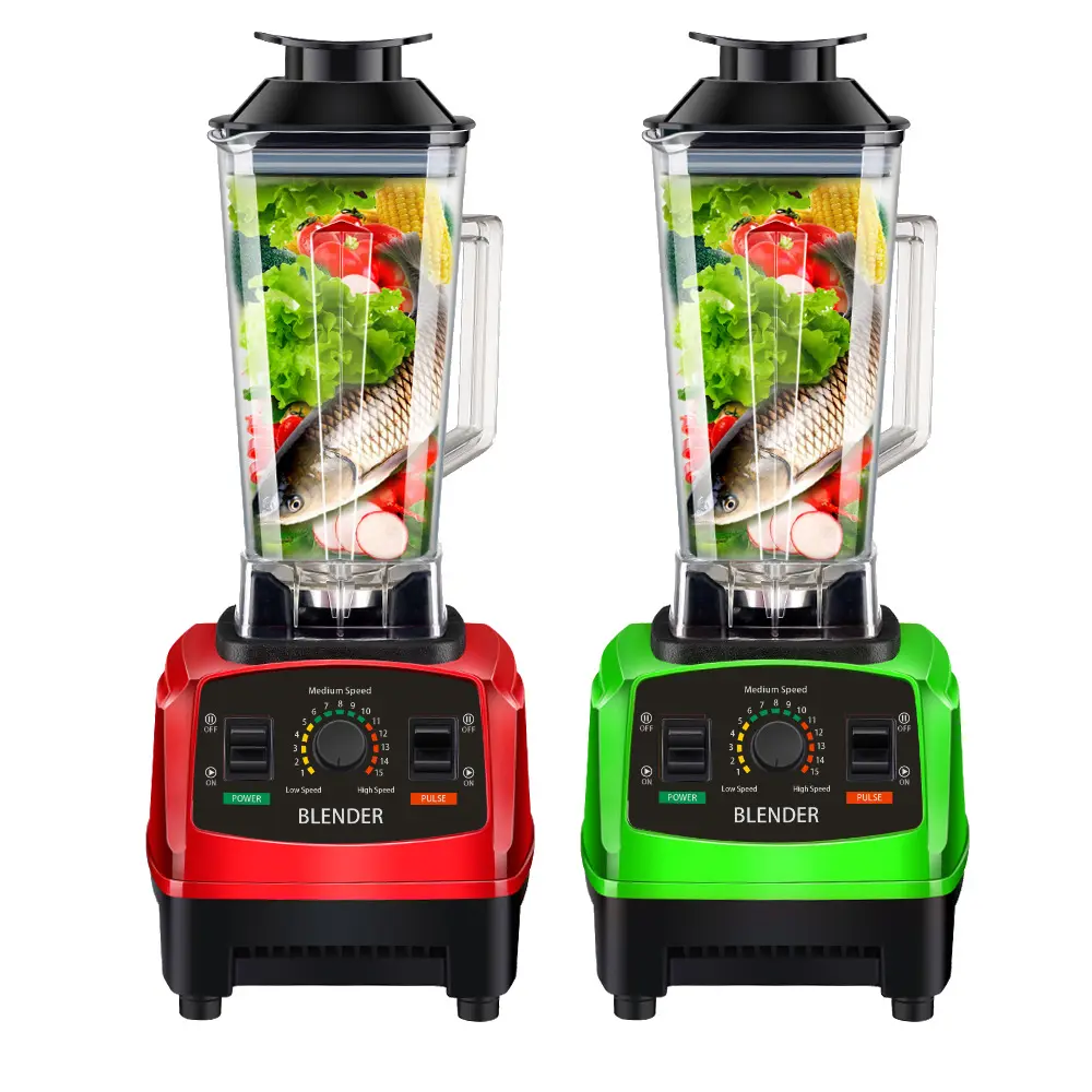 2L Hoch leistungs profi Kommerzielle Geschwindigkeit mixer und Entsafter Smoothie weißer frischer Entsafter Küchen mixer Maschine und Entsafter