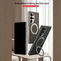 Étui de téléphone avec support magnétique pour Samsung S26 S25 S24 S23 Ultra, coque de protection antichoc de couleur unie de luxe