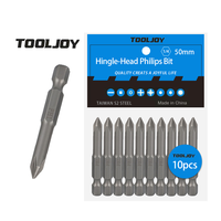 Tournevis magnétique Phillips TOOLJOY 50 mm en acier S2 taïwanais haute dureté avec embout hexagonal de 1/4 pouce pour perceuses électriques