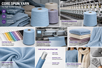 Fil à tricoter élastique en polaire court, haute élasticité, filé à la main, teint, 2/48NM 2/28S, recyclable, écologique, pour pulls et chaussettes