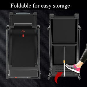 心拍数モニターとLCDディスプレイを備えた折りたたみ式家庭用電動トレッドミル、ポータブルフィットネス機器 - Product Image 5