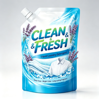 Emballages de détergent écologiques, recyclables, refermables, personnalisés, avec bec verseur, sachets mats imprimés et laminés, pour savon liquide