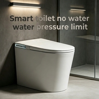 Toilette intelligente multifonctionnelle haut de gamme avec commande vocale IA, couvercle à ouverture automatique et lumière d'ambiance pour la décoration de villa