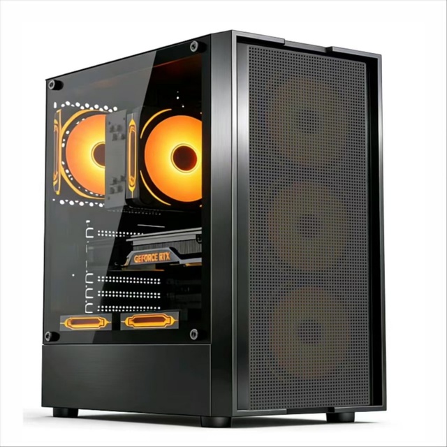 Factory Mesh Front PC Case Computer Case Tempered Glass ATX Mid Tower Gaming Desktop PC Cabinet Computer Chassis Cases & Towers