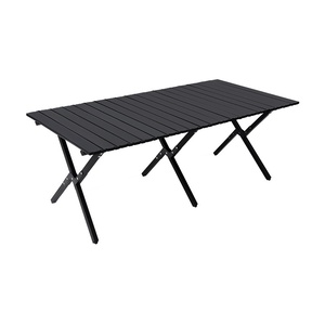 <b>Outdoor</b> Rectangle Folding <b>Table</b> and Chair Set Carbon Steel Portable Lightweight Waterproof Camping Picnic Cross-leg <b>Table</b> Foldin - Product Image 3