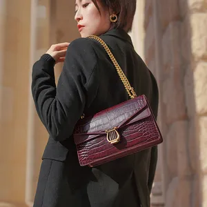 중국 브랜드 핸드백 여성 패션 어깨 가방 여성 가죽 crossbody 가방 사용자 정의 로고