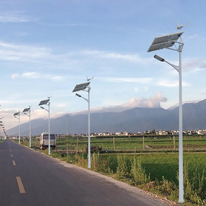Farola Híbrida Eólica y Solar de 6m con Iluminación LED Integrada y Celda Solar de Silicio Monocristalino para Uso en Exteriores - Product Image 1