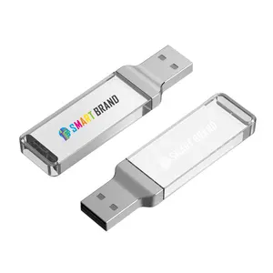 UM69 Slim acrylic USB with custom LED logo Luxury Pen Drive 2.0 3.0 Mini acrylic 8Gb 16Gb 32G 64Gb 128Gb usb pen drive