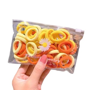 Hair Ties 50 Pcs Mixed Colors High Elasticity Seamless <b>Fabric</b> Daily Use - Product Image 5