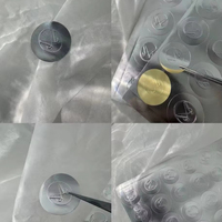Autocollants personnalisés en feuille d'argent, surface miroir, imperméables, cercle en relief, logo en relief, étiquette durable, emballage écologique