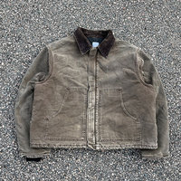 Veste de travail personnalisée en toile de canard épaisse pour homme, style déchiré, type charpentier, camionneur, ou bomber