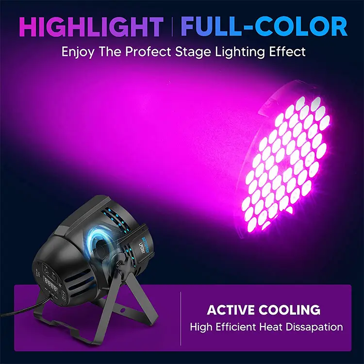 Büyük kepçe sıcak satış sahne led yıkama kulüp ışığı 54*3W RGB 3in1 DMX denetleyici par ışık renkli etkisi aydınlatma LPC007