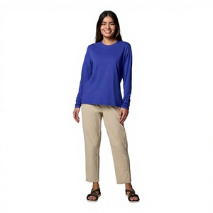 Camiseta de Manga Larga para Mujer, Cuello Redondo, Estilo Básico Informal, Tela Jersey Ligera, Proveedor de Ropa al Por Mayor - Product Image 3