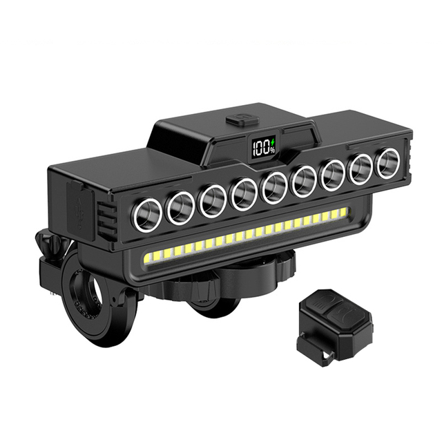 High Bright 4000mAh USB Charging Bicycle Front Flood Light with Horn Speaker Bell MTB Road Bike Light
