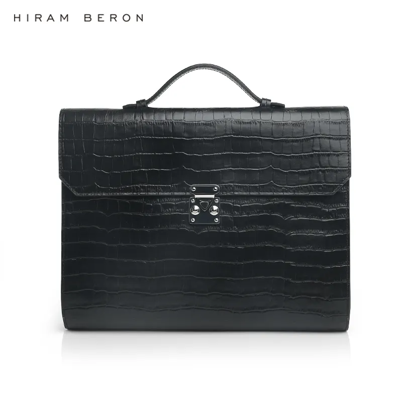 Hiram Beron İtalyan deri çanta erkek evrak çantası lüks dosya çantası OEM ve toptan