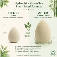Éponge de maquillage végétale JLY en forme de gourde, douce, à pores fins, avec extrait de thé vert, pour fond de teint