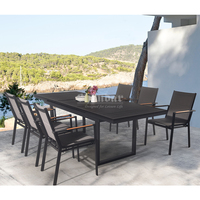 Meubles de jardin Chandar, table et chaises de salle à manger, ensemble de table et chaises d'extérieur pour café et restaurants