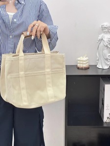 Sac <span class=keywords><strong>Mami</strong></span> Sac à provisions en toile Sacs à bandoulière avec poche et fermeture éclair Nouvelle mode Sac fourre-tout multifonctionnel en toile épaisse - Product Image 4