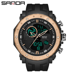 Reloj de Pulsera Digital de Cuarzo para Hombre SANDA 6012, Reloj Deportivo con Doble Pantalla, Fecha, Semana, Resistente al Agua, Reloj Electrónico - Product Image 2
