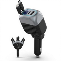 Chargeur de voiture rétractable 87W, chargeur USB pour allume-cigare