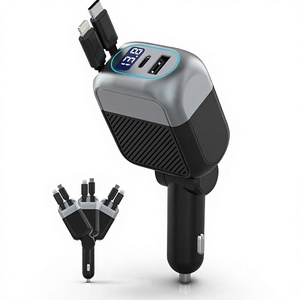 Cargador de <span class=keywords><strong>Coche</strong></span> Retráctil de 87W, Cargador USB para Encendedor de Cigarrillos - Product Image 1