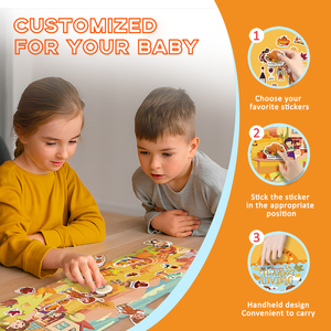 Libro di Adesivi Riutilizzabili Giocattoli Sensoriali Educativi Montessori per Bambini in Età Prescolare Stampa Offset su Carta Patinata - Product Image 5