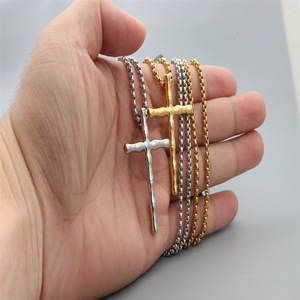 yunnique Stainless Steel <b>Cross</b> Pendant Necklace Unisex Fashionable Silver White Gift Jewelry - Product Image 4