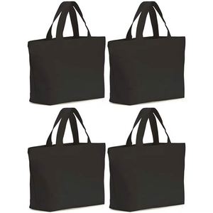 Wholesale High Quality Washable Grocery <b>Black</b> Canvas Tote <b>Bag</b> with logo - Product Image 1