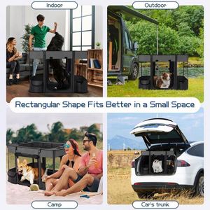 Muestra gratuita: Corral portátil plegable para perros, tienda de campaña para ejercicio, con cubierta transpirable, para uso en interiores, exteriores, viajes y camping. - Product Image 6