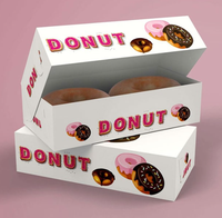 Boîtes d'emballage personnalisées en gros pour beignets et biscuits, en papier d'art, auto-érectables, écologiques, pour chewing-gum et autres produits