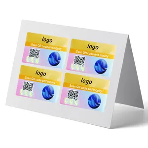 Adesivo de logotipo personalizado com holograma e código QR, adesivo adesivo em folha ou rolo