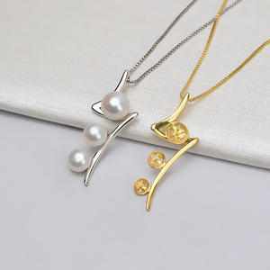 Colgante de Plata S925 con 3 Cuentas en Forma de Rayo, Accesorio de Joyería de Perlas DIY Simple y Moderno con Collar de Cuentas Múltiples, Serie 875 - Product Image 1