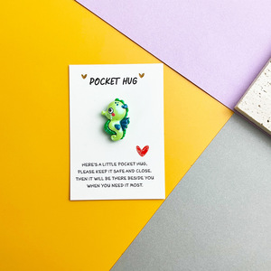 Gettoni da abbraccio tascabile con carta di animali oceanici Mini regali ricordo a lunga distanza arredamento di Comfort promemoria di amicizia con scheda messaggio - Product Image 2