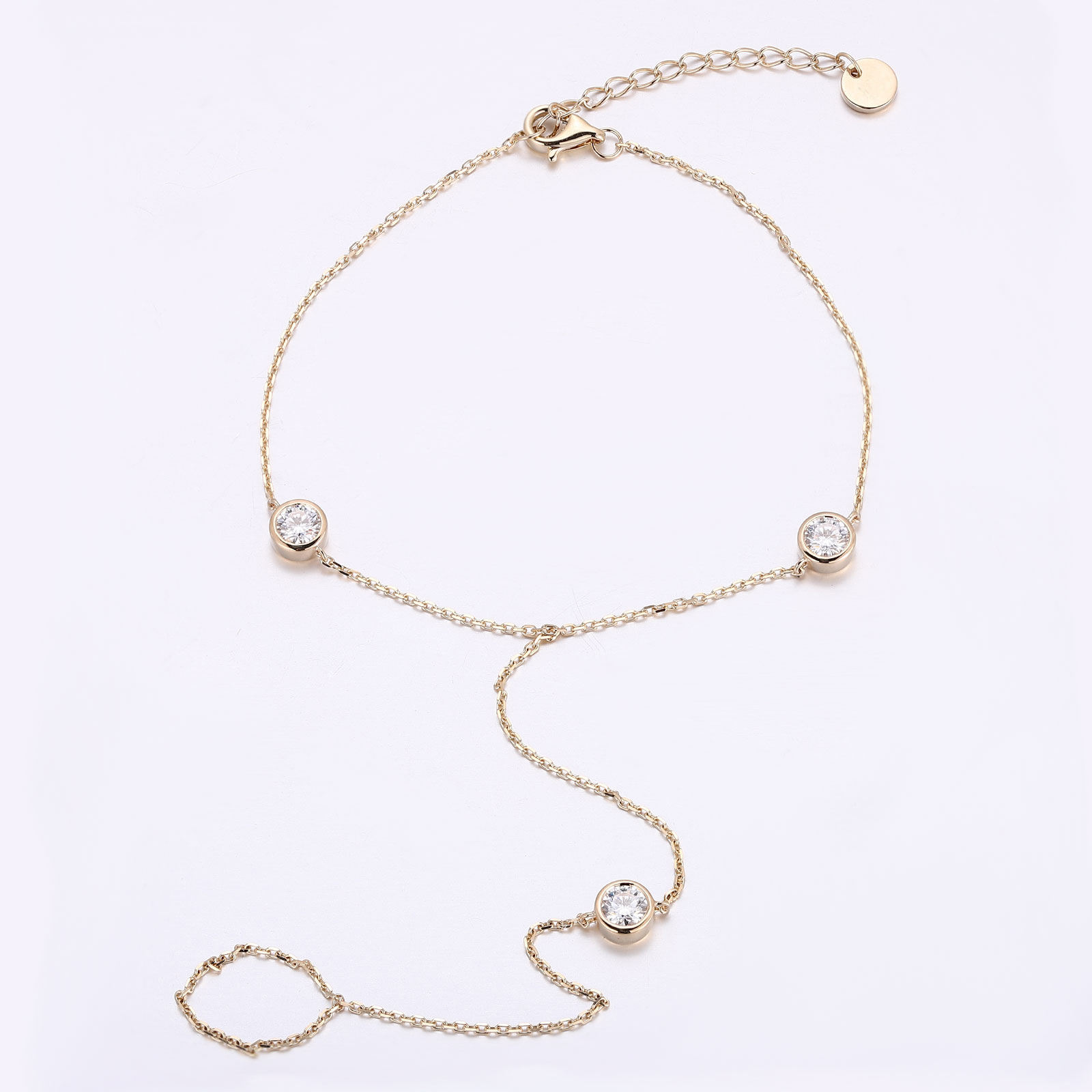 Bracelet en or massif 14 carats, véritable or de laboratoire.