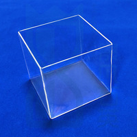 Urna de cristal de cuarzo cuadrado transparente Crisol de cristal de cuarzo cuadrado