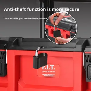 Milwalk-ee Industrial Stackable <b>Tool</b> Storage System With TPU Wheels, Waterproof & Dustproof PP Housing, One-Key Anti-Theft Lock - Product Image 4