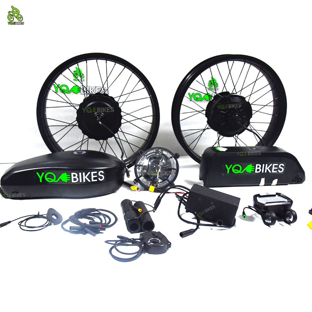 Fit 20inch Fat Bikes Electric Bicycles Kits DIY Dual Motor Power System Front 3000W Electric Bicycle Conversion Kit