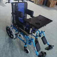 Fauteuil roulant bleu pour enfant, fauteuil roulant pour enfants atteints de paralysie cérébrale
