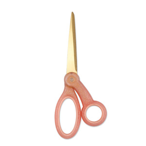 Ciseaux à papier Yangjiang, rose pailleté, tête droite, taille standard, pour usage domestique et de bureau - Product Image 4