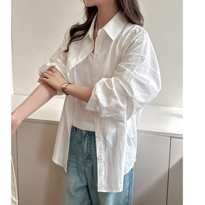 Camicia da donna alla moda a manica lunga elegante <span class=keywords><strong>camicetta</strong></span> bianca Vintage primavera camicie sottili di base - Product Image 1