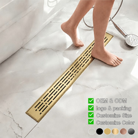 Desagüe de Piso Moderno para Bañera, Desagüe Lineal de Acero Inoxidable 304, Accesorios de Baño Personalizables, Desagües para Hotel, Fábrica, ODM, OEM