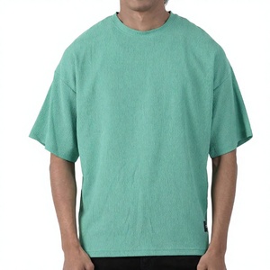 T-shirt Oversize Homme 240 GSM 100% Coton Fabrication OEM Personnalisée Haute Qualité Respirant Manches Courtes Uni Épaules Tombantes - Product Image 3
