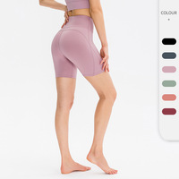OEM Damen Einfarbige Yoga-Shorts Vierwege-Stretch Hochelastisch Eng Anliegend Schnelltrocknend Atmungsaktiv Antibakteriell