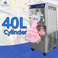 Machine à crème glacée professionnelle Mvckyi 40L en acier inoxydable sur pied avec écran tactile et refroidissement par air haute performance