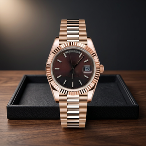 Montre homme Dateday SEIKO Movement Hercules Custom S Logo Mod, bracelet en acier inoxydable, étanche 50 bars - Product Image 1