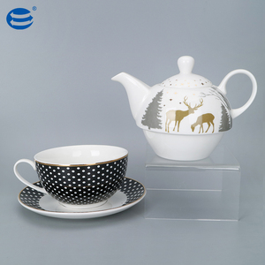 Théière vintage personnalisable de haute qualité, service à thé en porcelaine, service avec soucoupes, tasses à thé - Product Image 2
